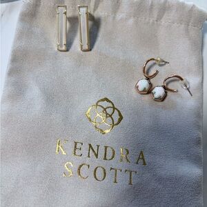 Kendra Scott Rose Gold and White Hoop Earrings